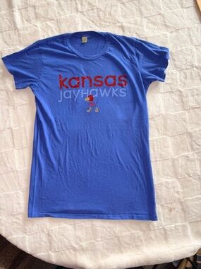 Alternative Kansas Jayhawks Blue Fitted Graphic Tee - XL